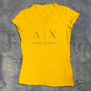 Yellow Armani Exchange tee women size xs